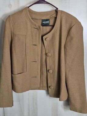 Vintage Geiger of Austria Khaki Boiled Wool Jacket Size 38 (US 6/8)